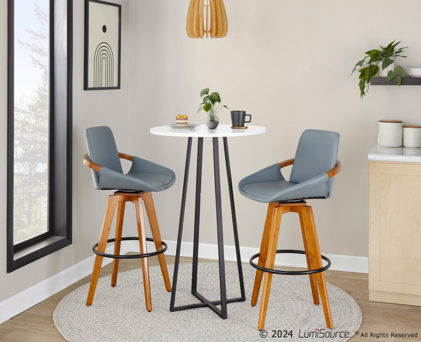 Cosmo Bar Table, Black/White