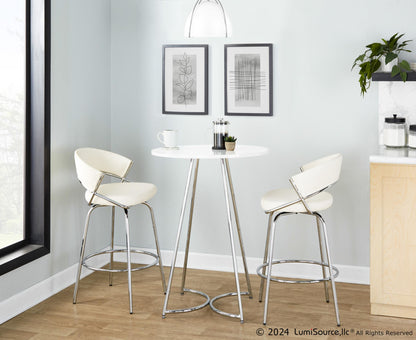 Cece Counter Table, Chrome/White