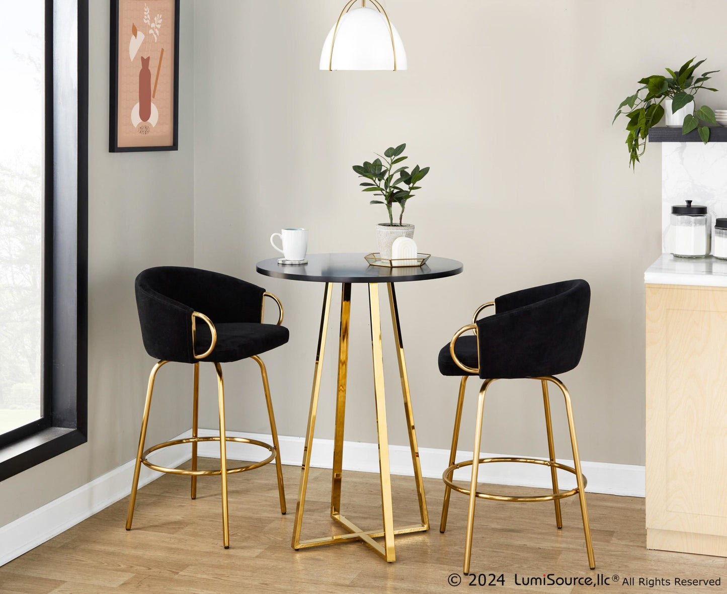 Cosmo Counter Table, Gold/Black