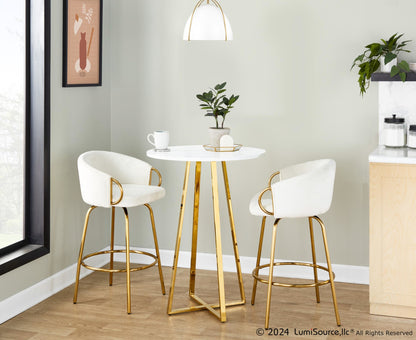 Cosmo Counter Table, Gold/White