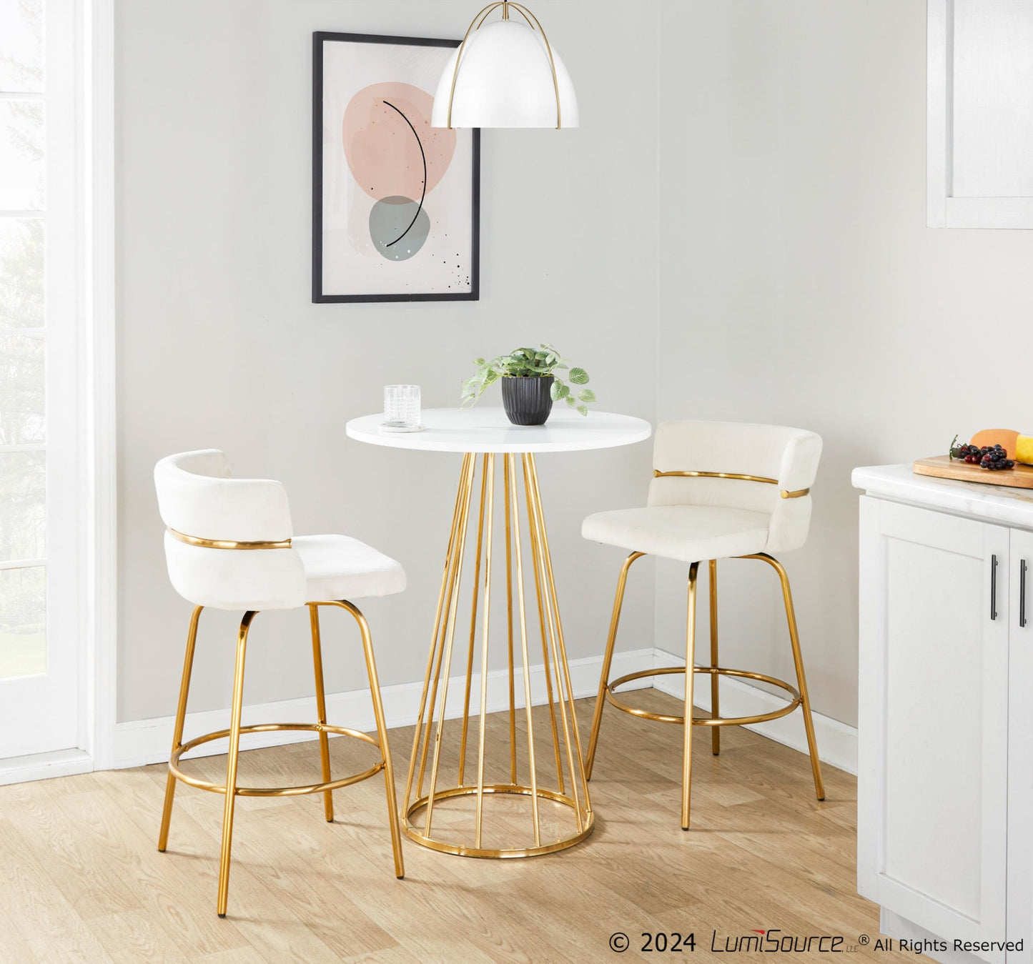 Canary Counter Table, Gold/White