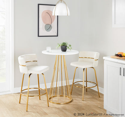 Canary Counter Table, Gold/White