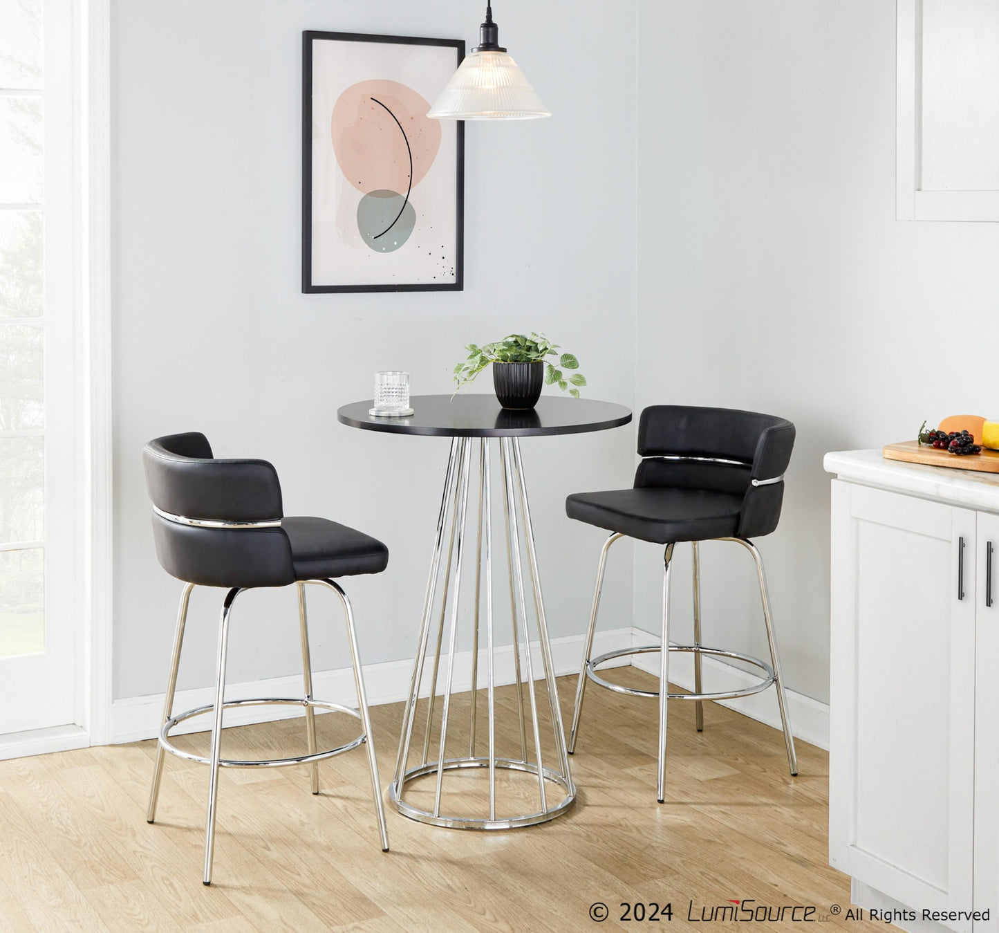 Canary Counter Table, Chrome/Black