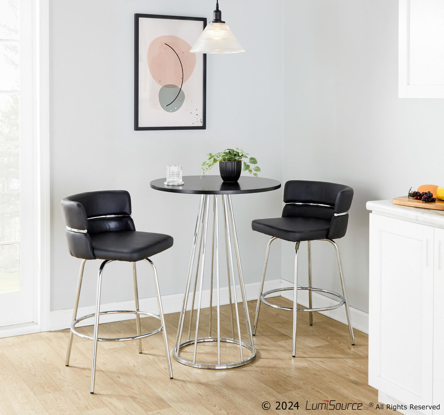 Canary Counter Table, Chrome/Black