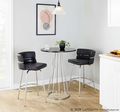 Canary Counter Table, Chrome/Black