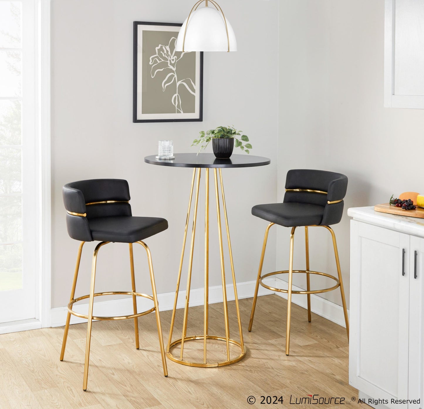 Canary Bar Table, Gold/Black