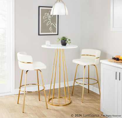 Canary Bar Table, Gold/White