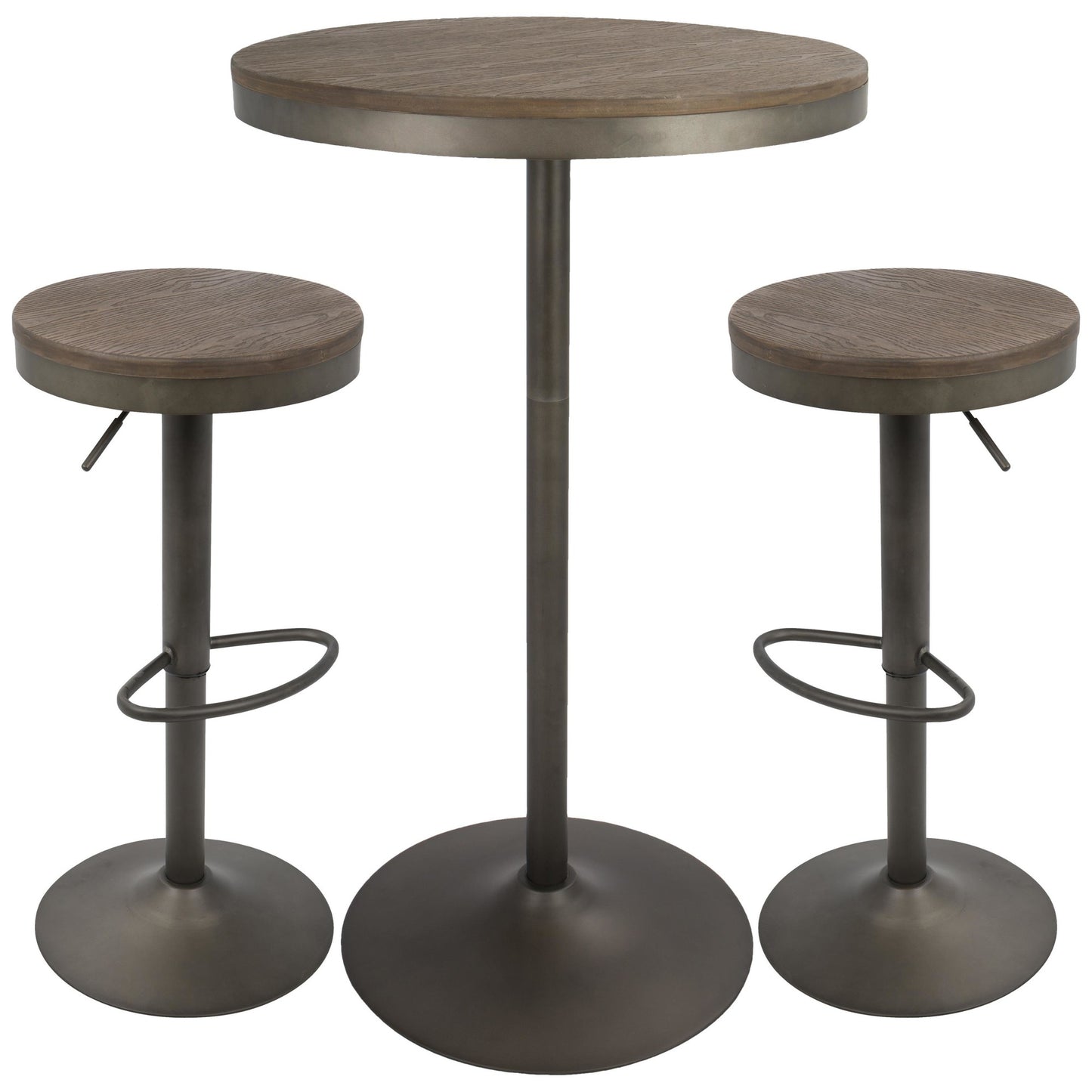 Dakota 3-Piece Industrial-Farmhouse Dining Set in Antique