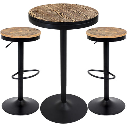 Dakota 3-Piece Industrial-Farmhouse Dining Set in Black