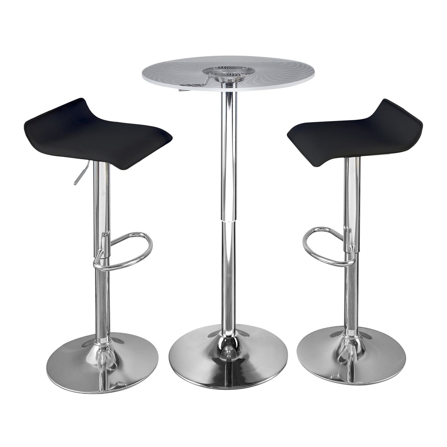 Spyra-Ale Contemporary Adjustable Bar Set with Light Up Tabletop, Black