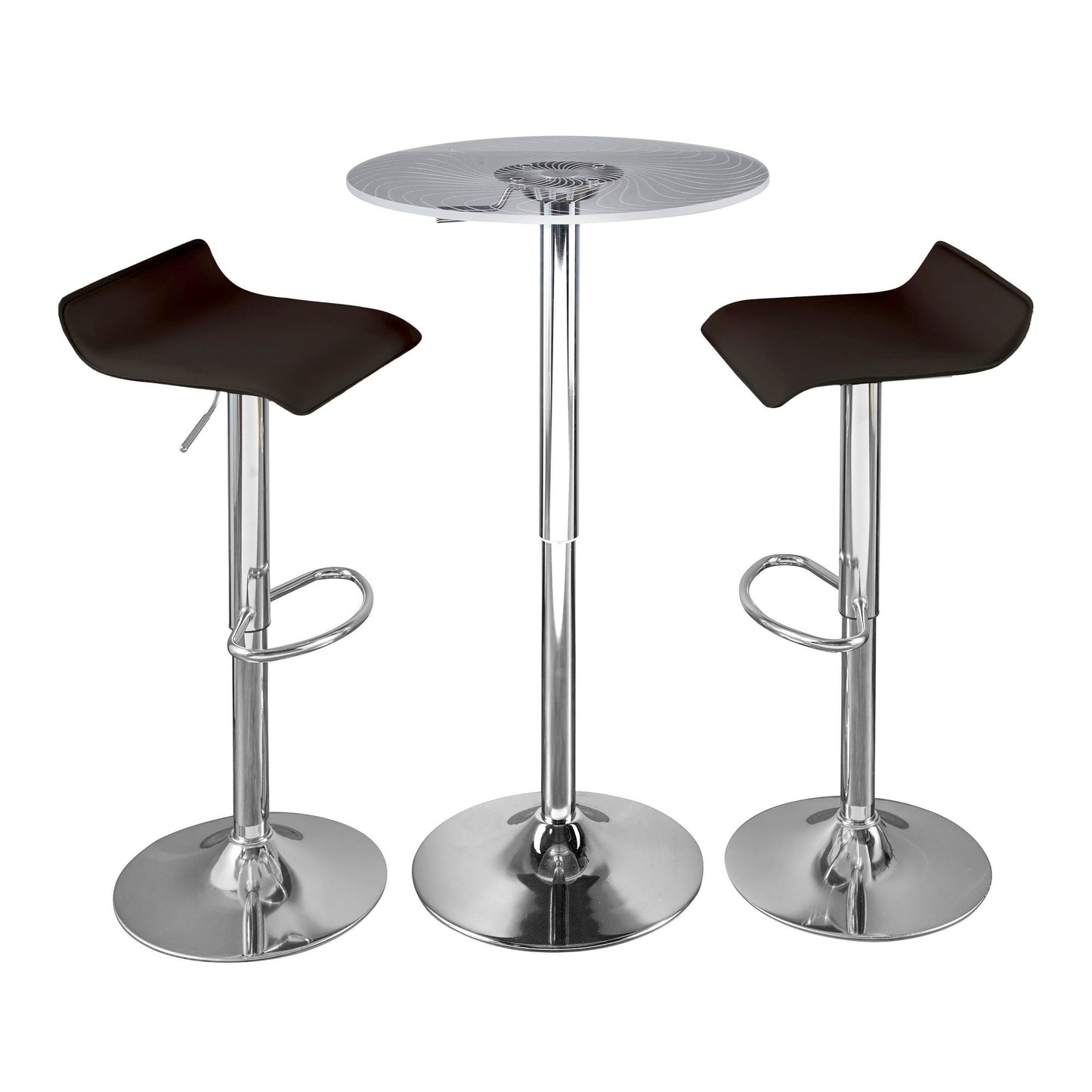 Spyra-Ale Contemporary Adjustable Bar Set with Light Up Tabletop, Brown