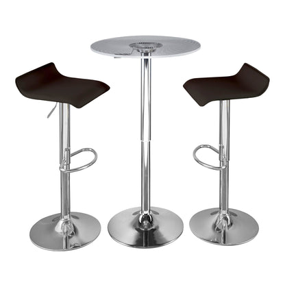 Spyra-Ale Contemporary Adjustable Bar Set with Light Up Tabletop, Brown