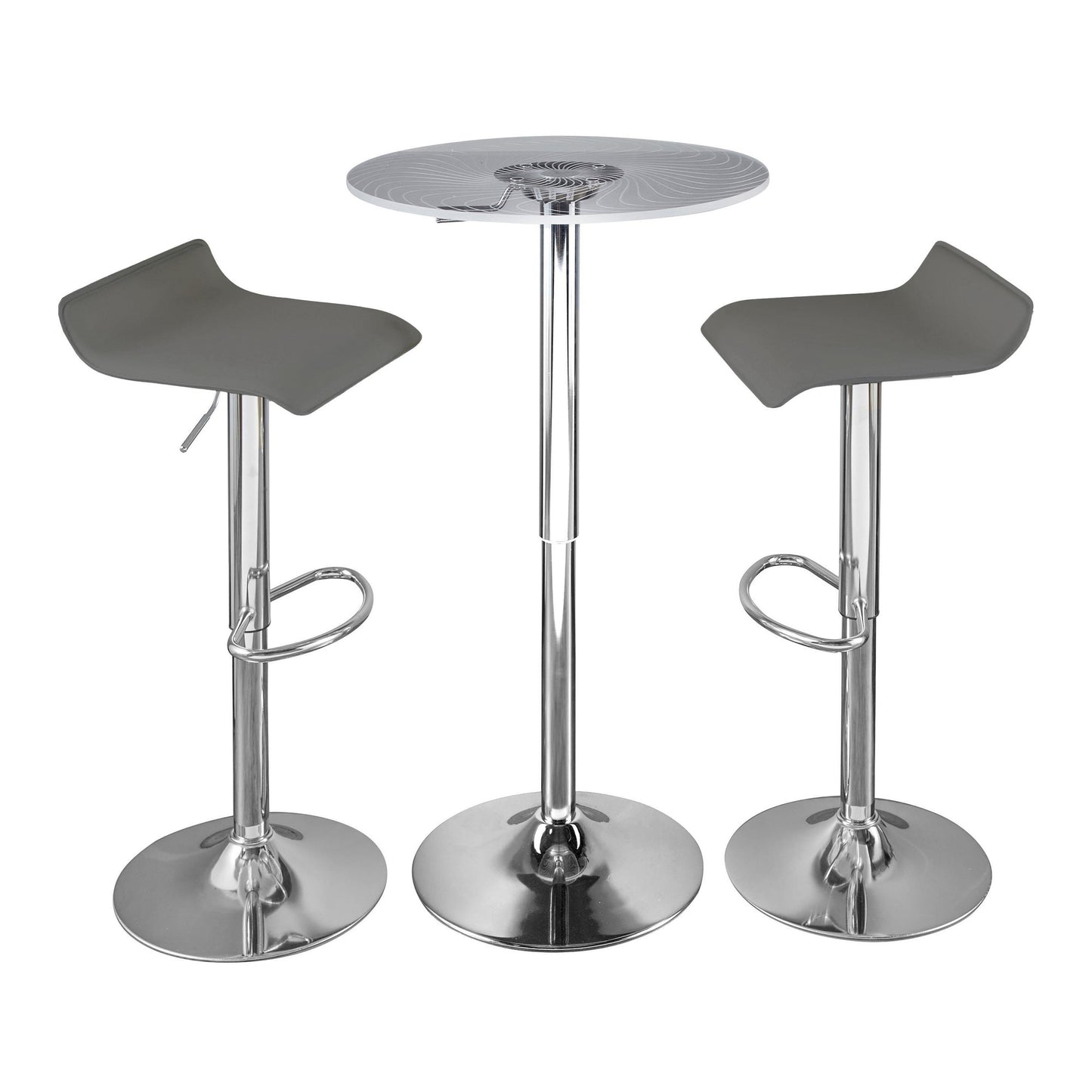 Spyra-Ale Contemporary Adjustable Bar Set with Light Up Tabletop, Grey
