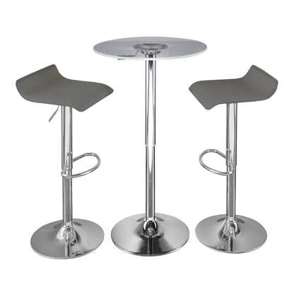 Spyra-Ale Contemporary Adjustable Bar Set with Light Up Tabletop, Grey