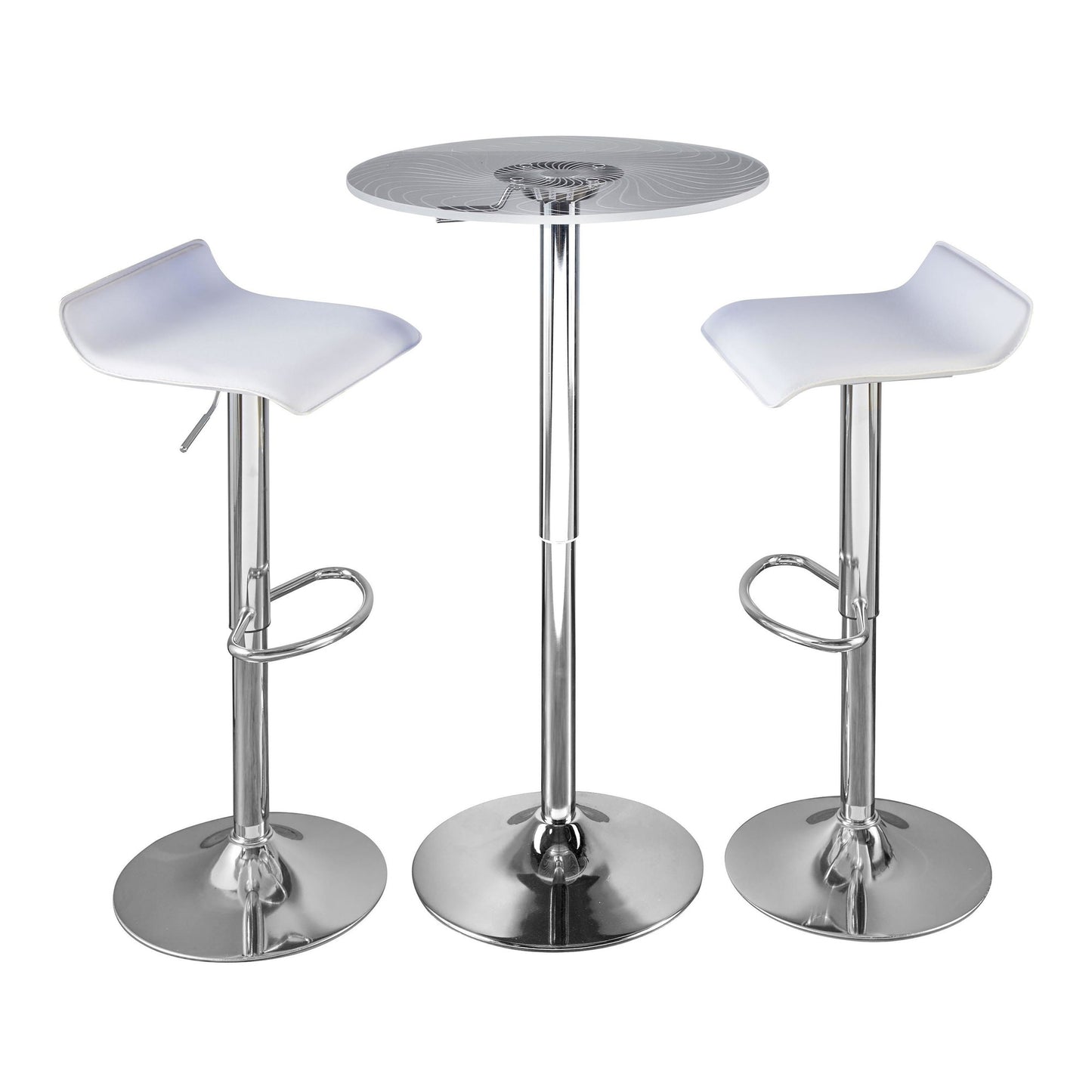 Spyra-Ale Contemporary Adjustable Bar Set with Light Up Tabletop, White