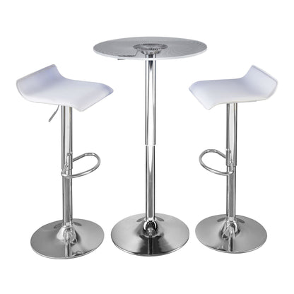 Spyra-Ale Contemporary Adjustable Bar Set with Light Up Tabletop, White