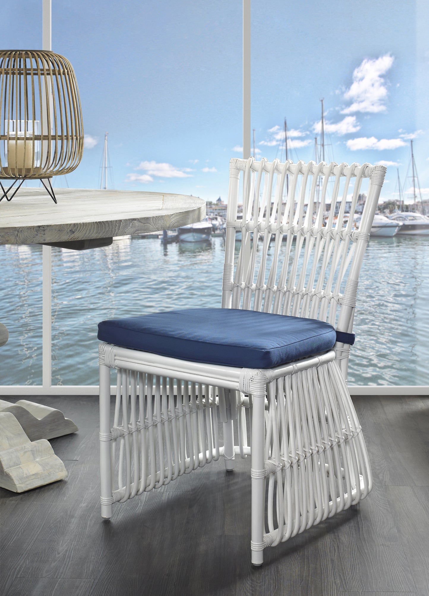 Bungalow Dining Chair - White - Navy
