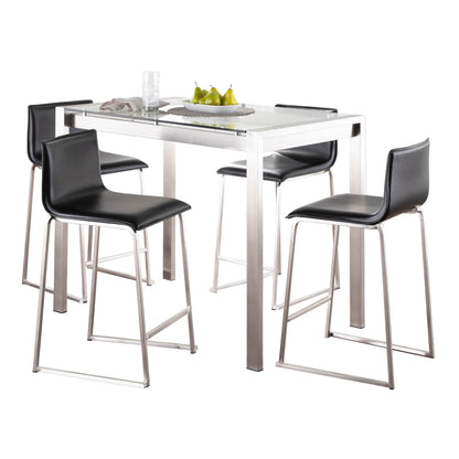 Fuji-Mara Upholstered Counter Height Dining Set - 5 Piece, Black