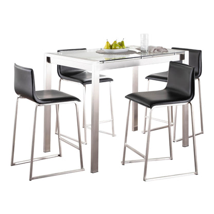 Fuji-Mara Upholstered Counter Height Dining Set - 5 Piece, Black