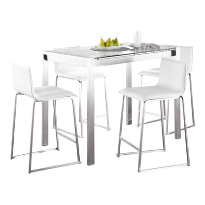 Fuji-Mara Upholstered Counter Height Dining Set - 5 Piece, White