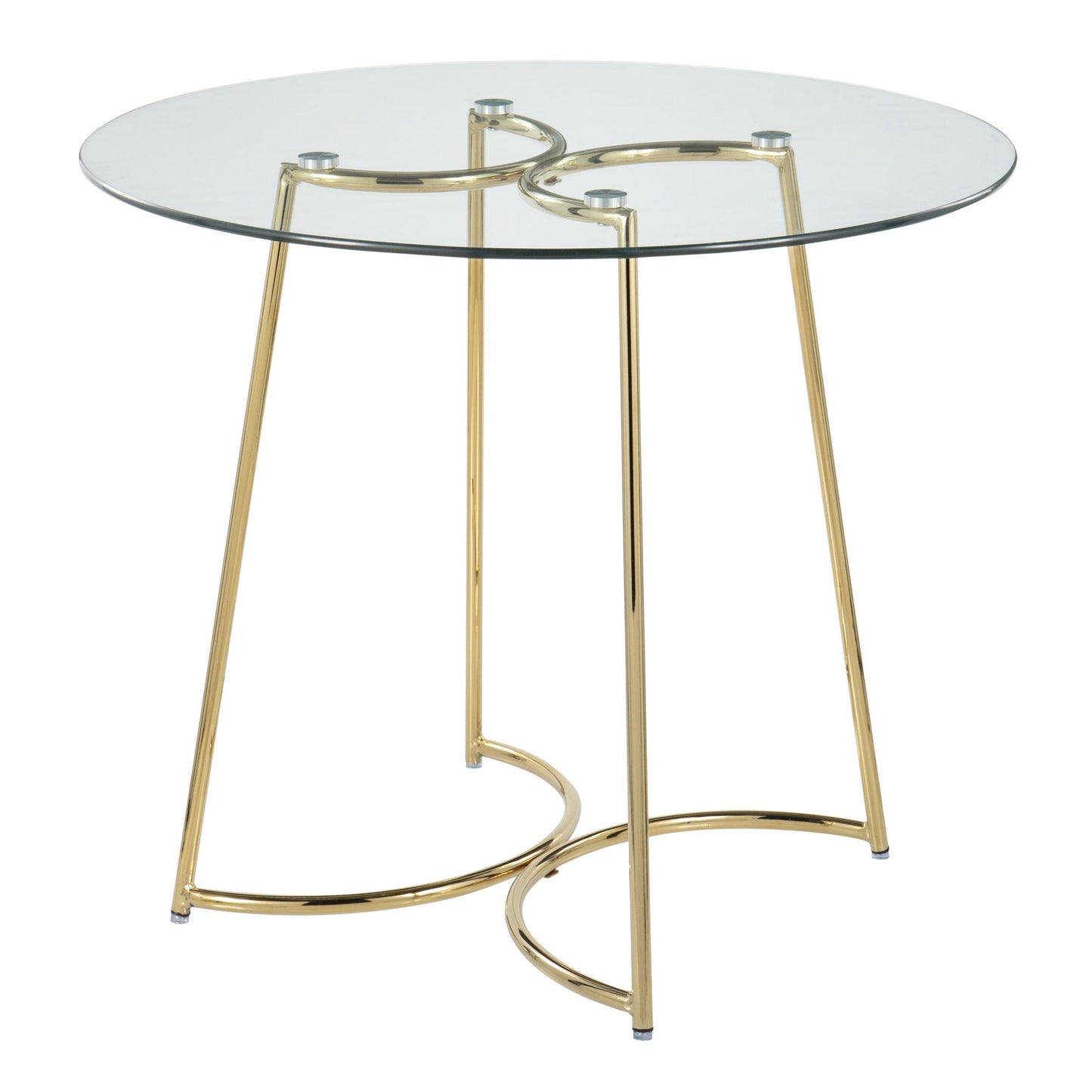 Cece Dinette Table, Gold/Glass