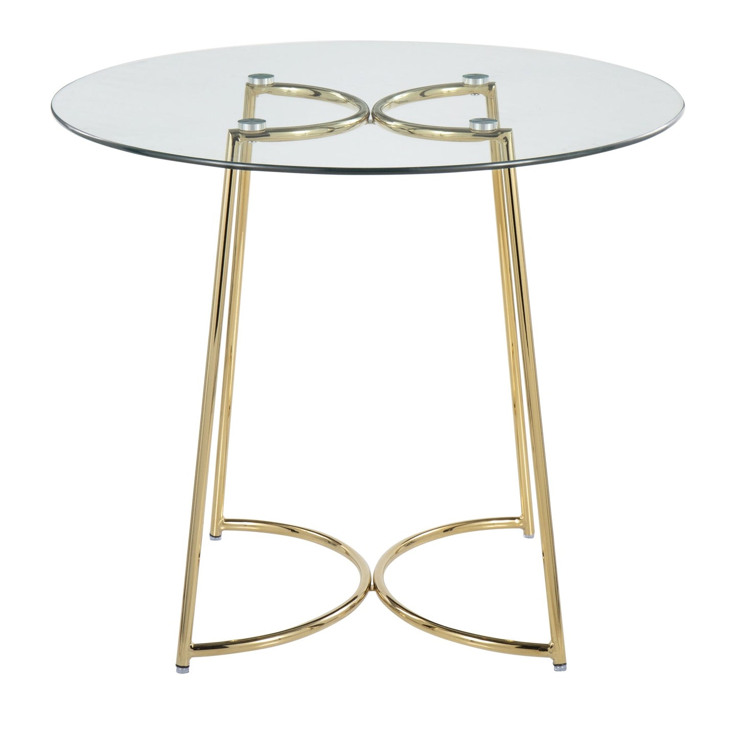 Cece Dinette Table, Gold/Glass