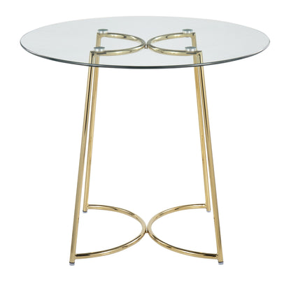 Cece Dinette Table, Gold/Glass
