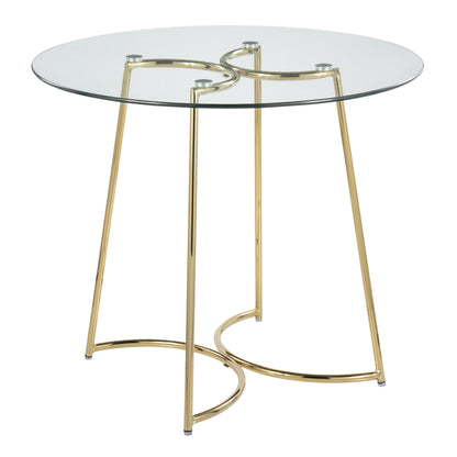 Cece Dinette Table, Gold/Glass