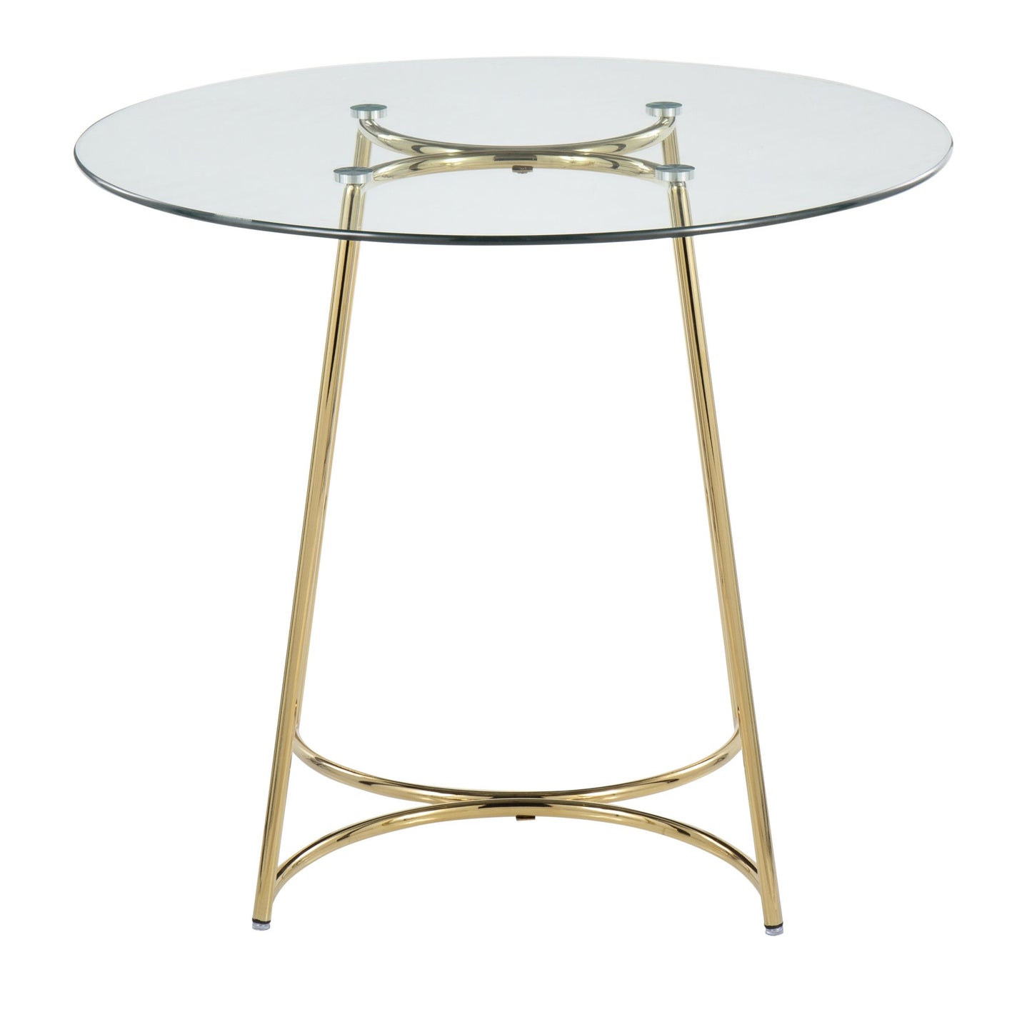 Cece Dinette Table, Gold/Glass