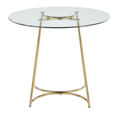 Cece Dinette Table, Gold/Glass