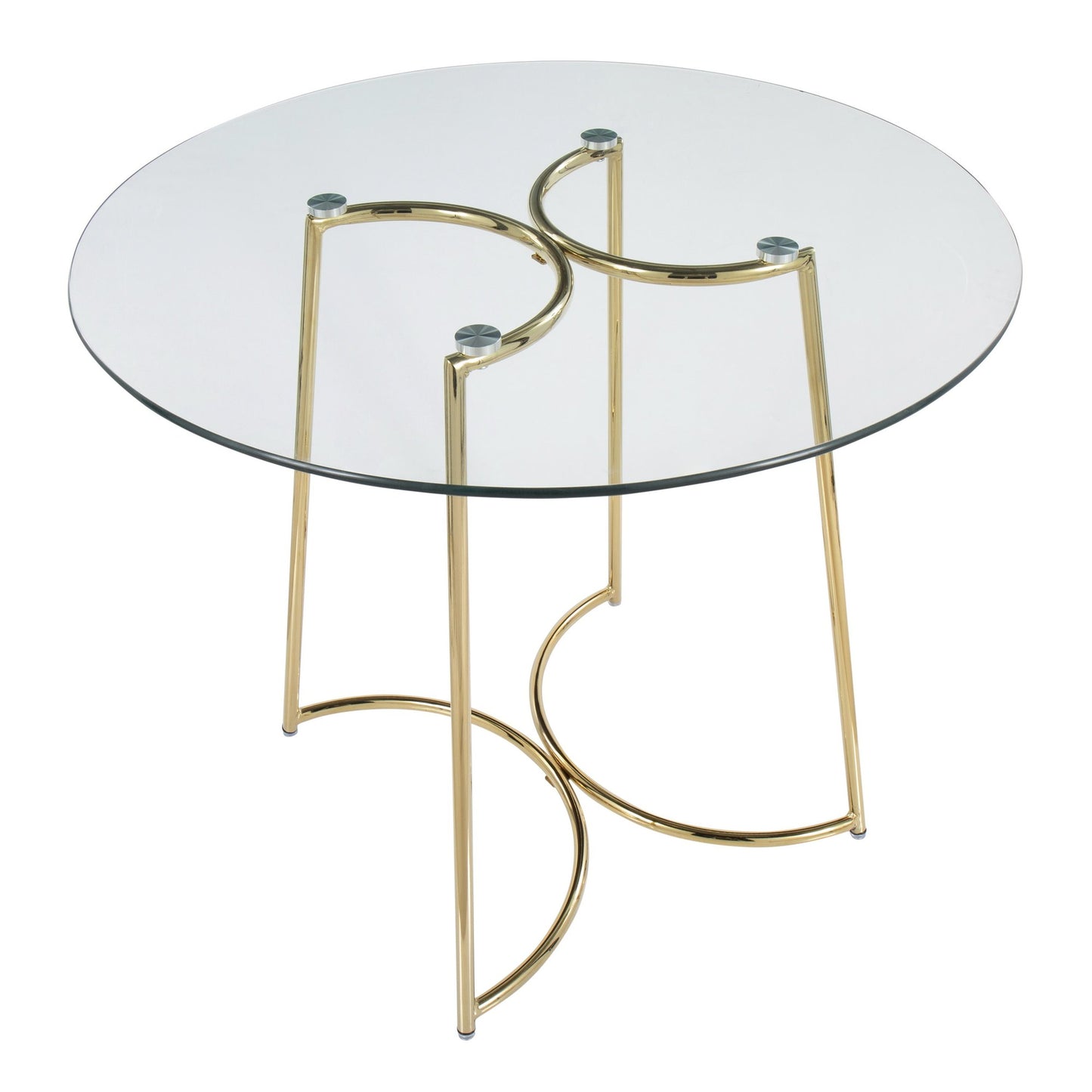 Cece Dinette Table, Gold/Glass