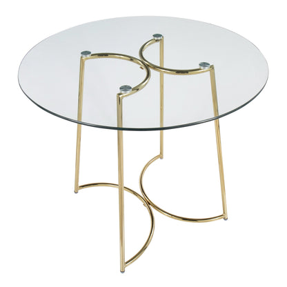 Cece Dinette Table, Gold/Glass