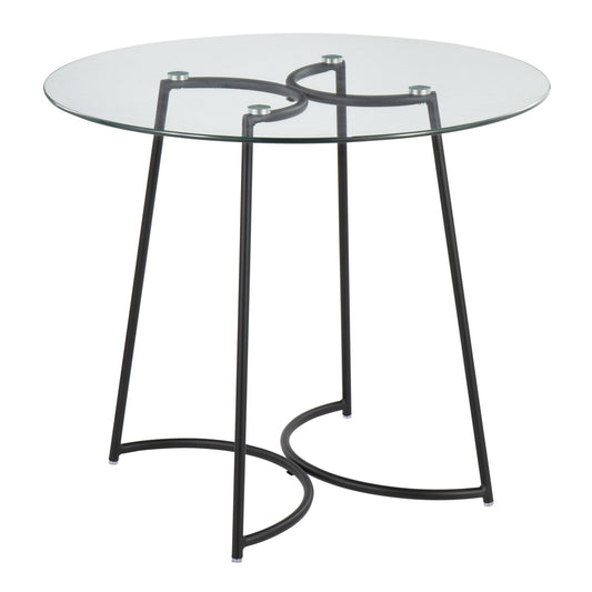 Cece Dinette Table, Black/Glass