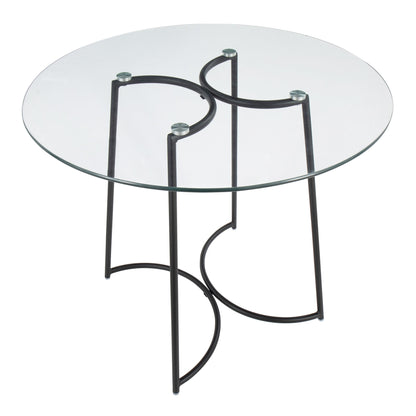 Cece Dinette Table, Black/Glass