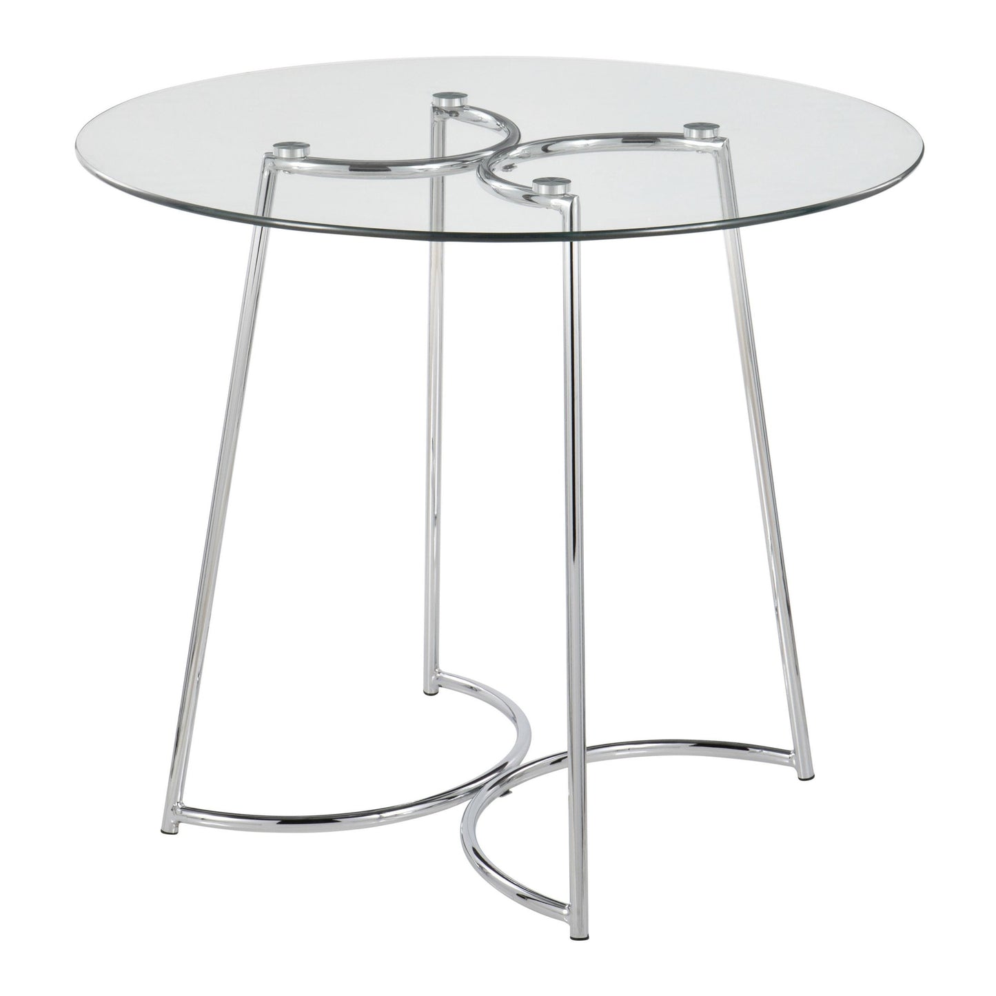 Cece Dinette Table, Chrome/Glass