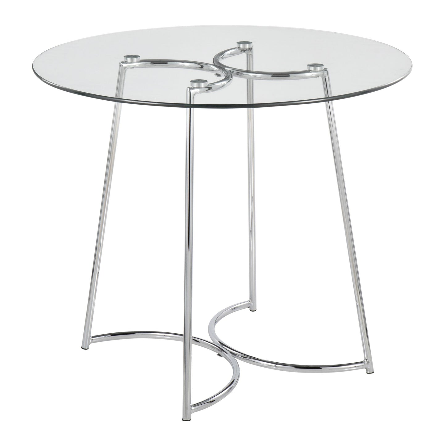 Cece Dinette Table, Chrome/Glass