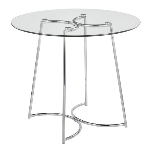 Cece Dinette Table, Chrome/Glass
