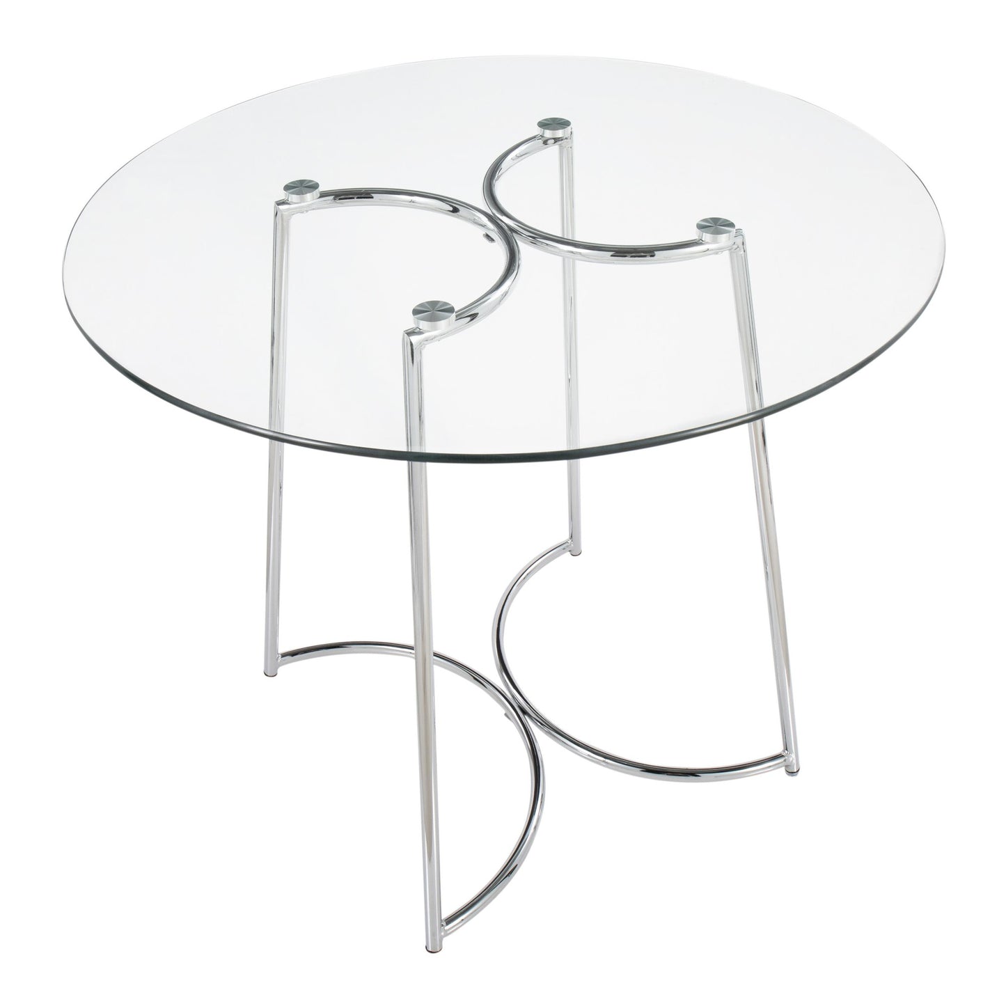 Cece Dinette Table, Chrome/Glass