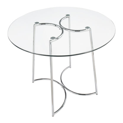 Cece Dinette Table, Chrome/Glass