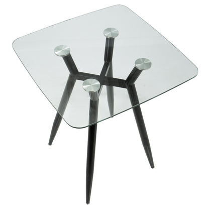 Clara Square Counter Table, Black Metal