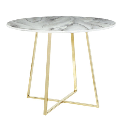 Cosmo Dining Table, Gold/Marble