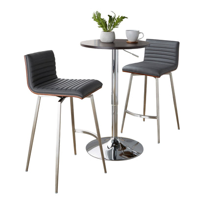 Mason Swivel Adjustable Counter Height Dining Set - 3 Piece, Grey