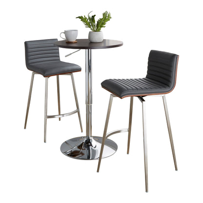 Mason Swivel Adjustable Counter Height Dining Set - 3 Piece, Grey