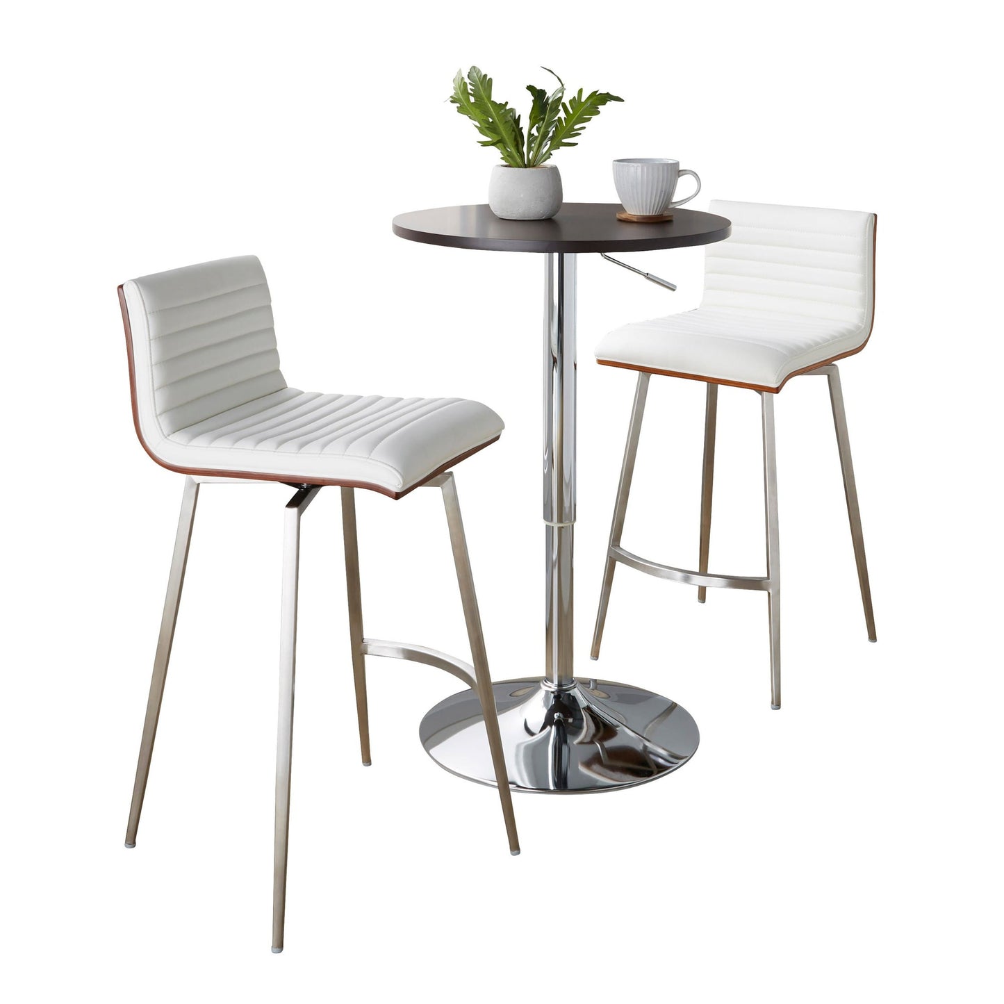 Mason Swivel Adjustable Counter Height Dining Set - 3 Piece, White