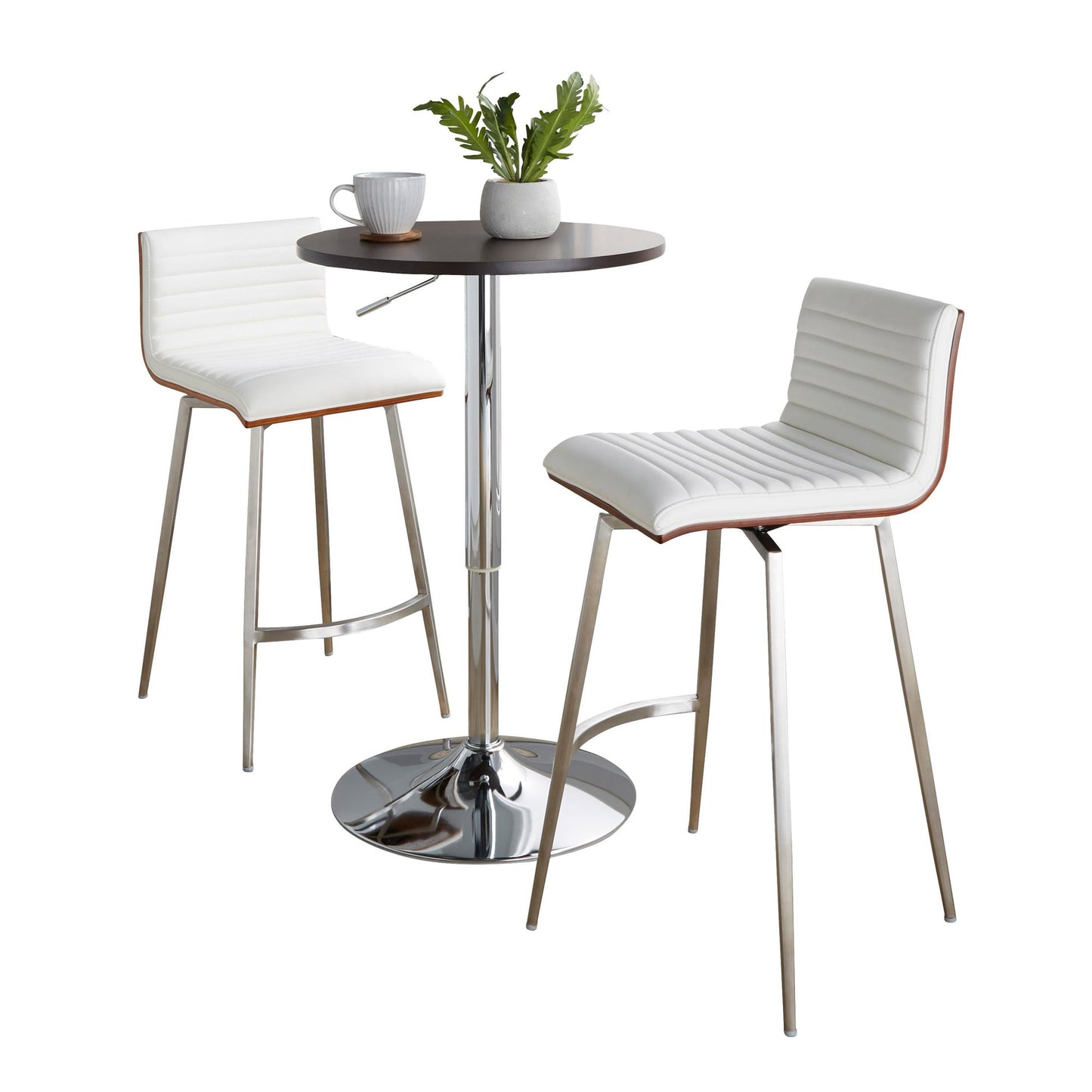 Mason Swivel Adjustable Counter Height Dining Set - 3 Piece, White