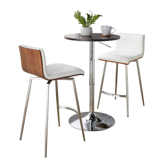 Mason Swivel Adjustable Counter Height Dining Set - 3 Piece, White