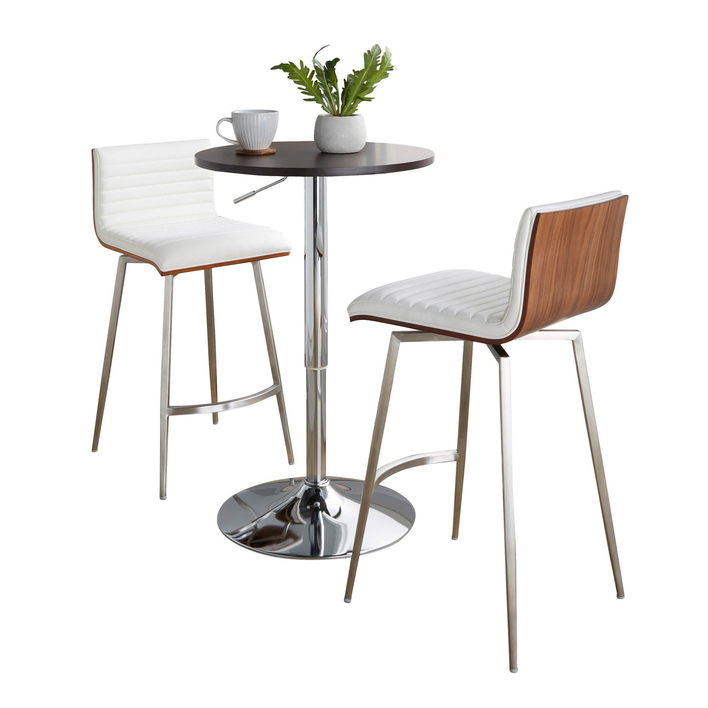 Mason Swivel Adjustable Counter Height Dining Set - 3 Piece, White
