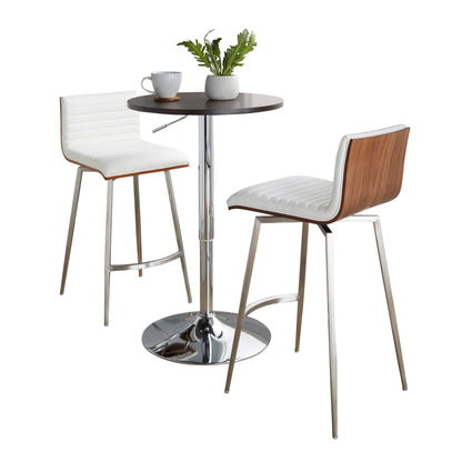 Mason Swivel Adjustable Counter Height Dining Set - 3 Piece, White