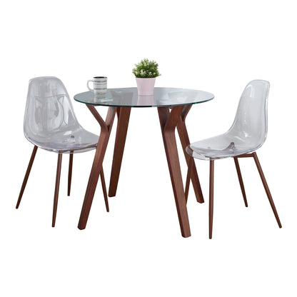 Folia-Clara Mid-Century Modern Round 3 Piece Dining Set
