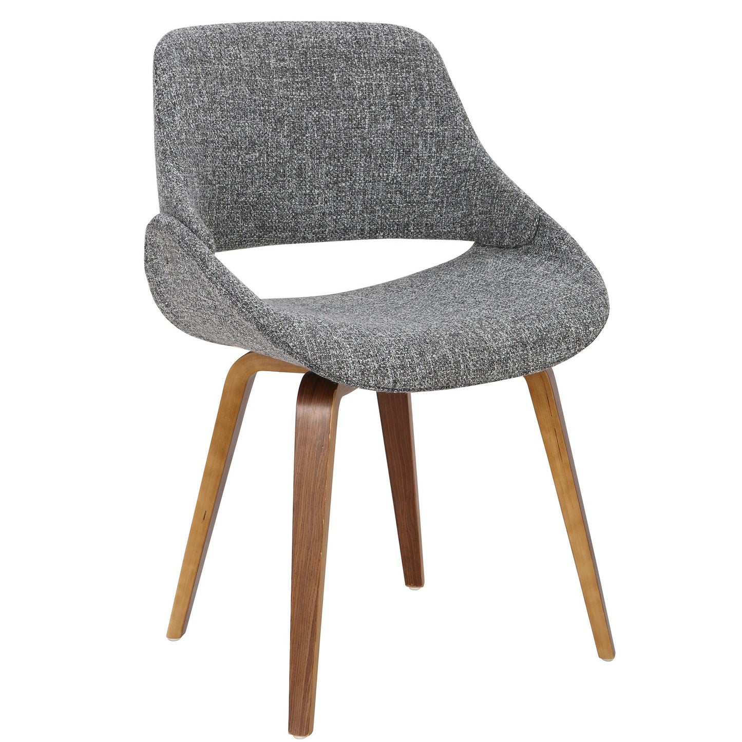 Folia Round Fabrico Mid-Century Modern  3 Piece Dining Set, Grey Fabric